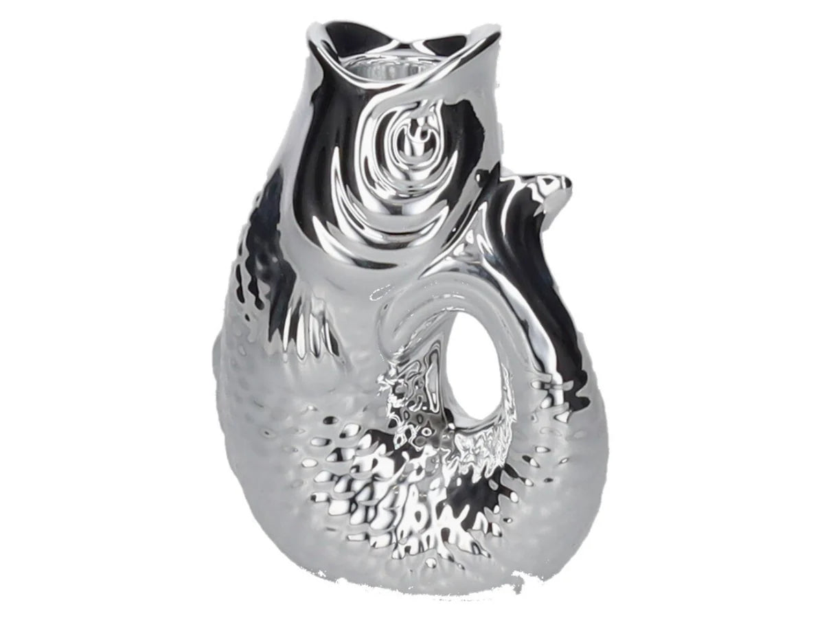 Giftcompany Monsieur Carafon Kerzenhalter Fisch Silber XS