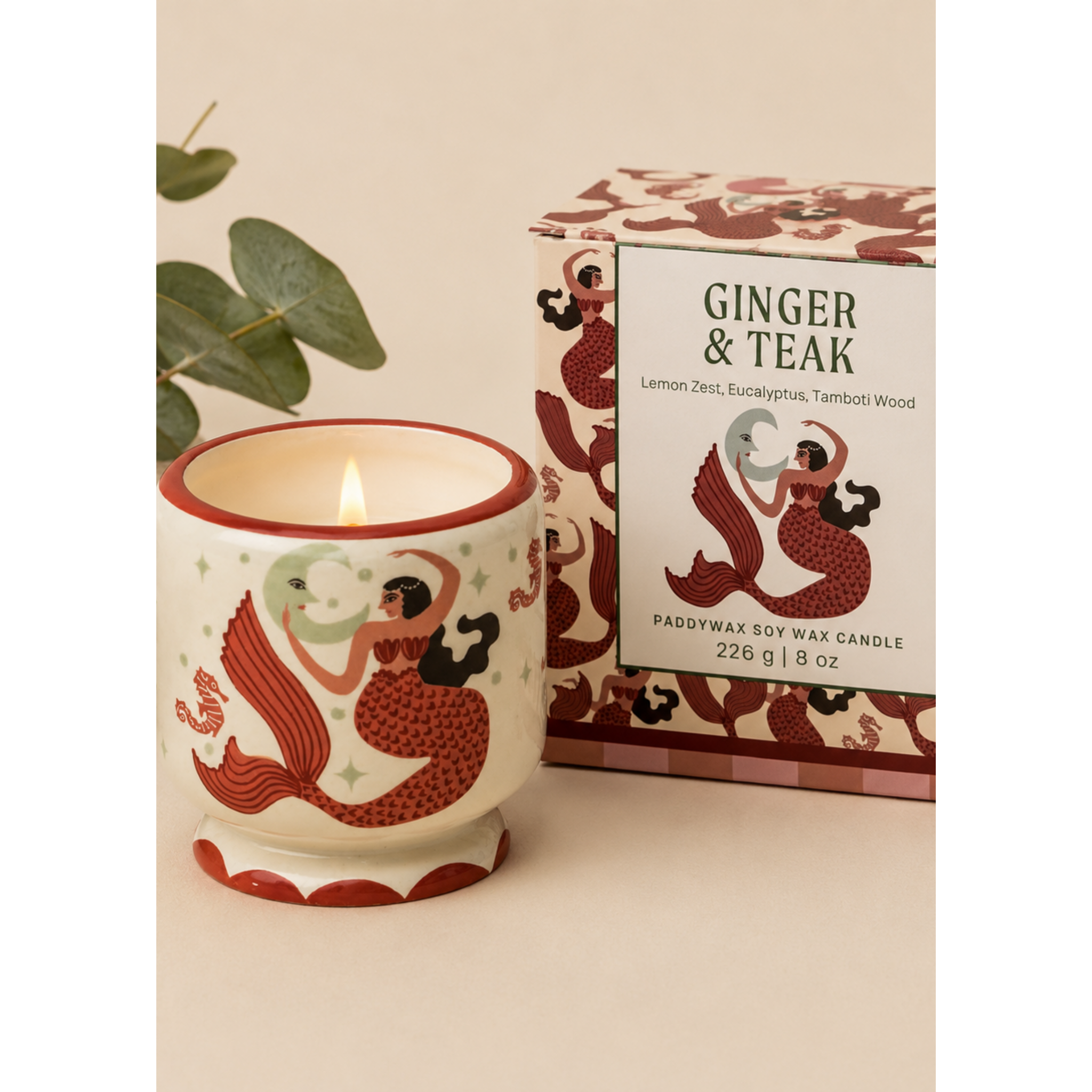 Adopo Keramik Kerze Ginger & Teak