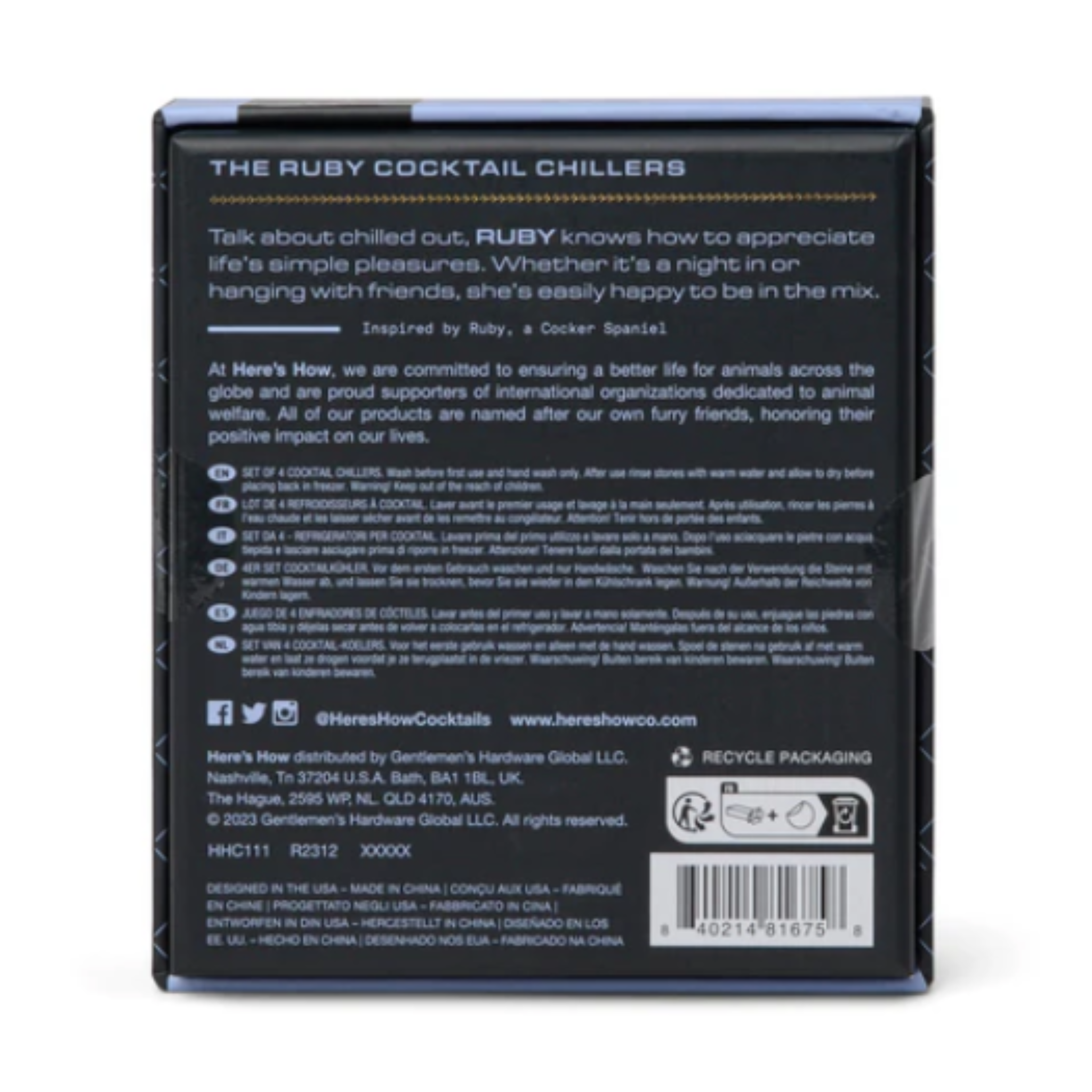 Ruby Cocktail-Kühler Silber - 2er Set