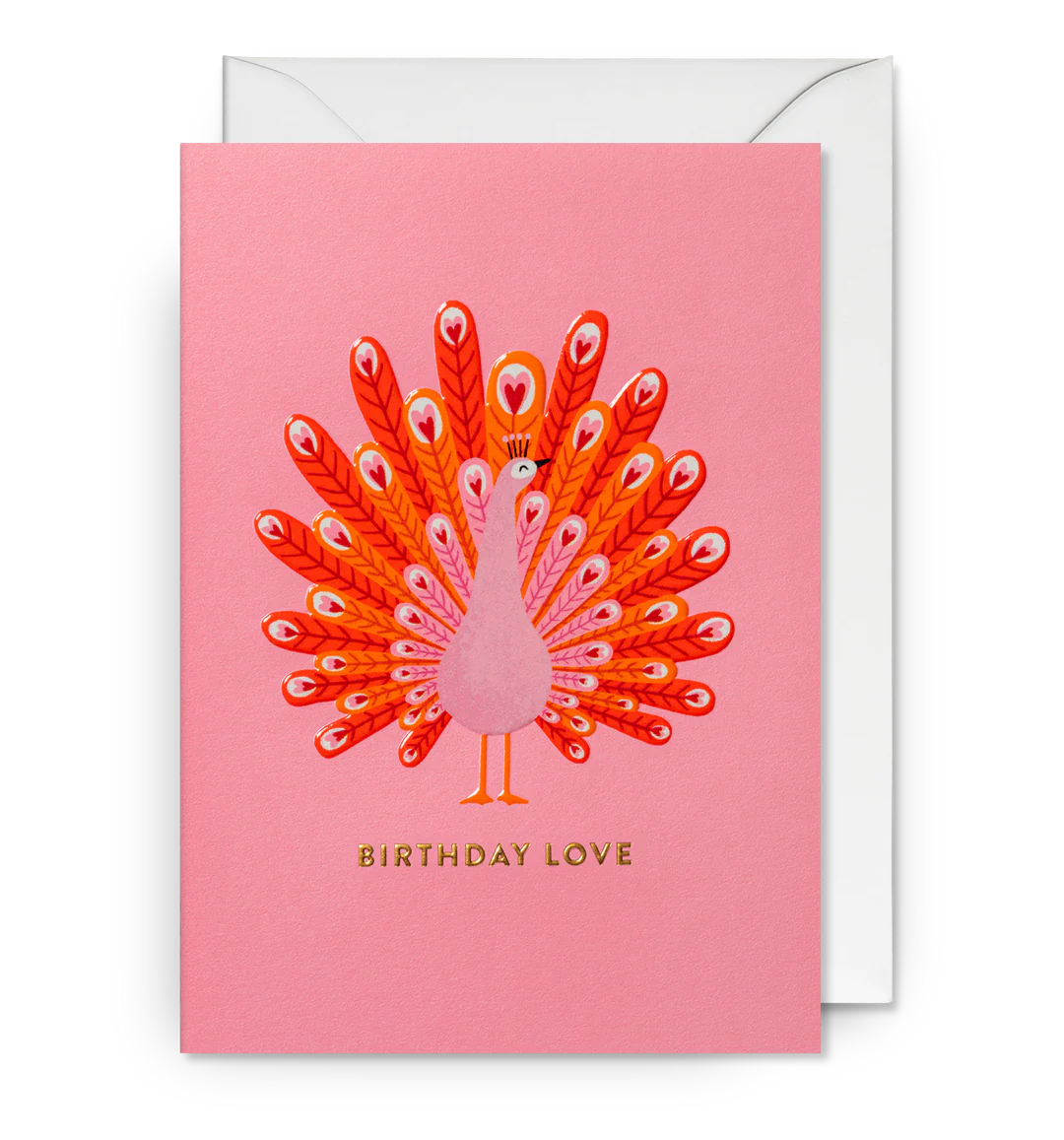 Pink Peacock Love Birthday Card