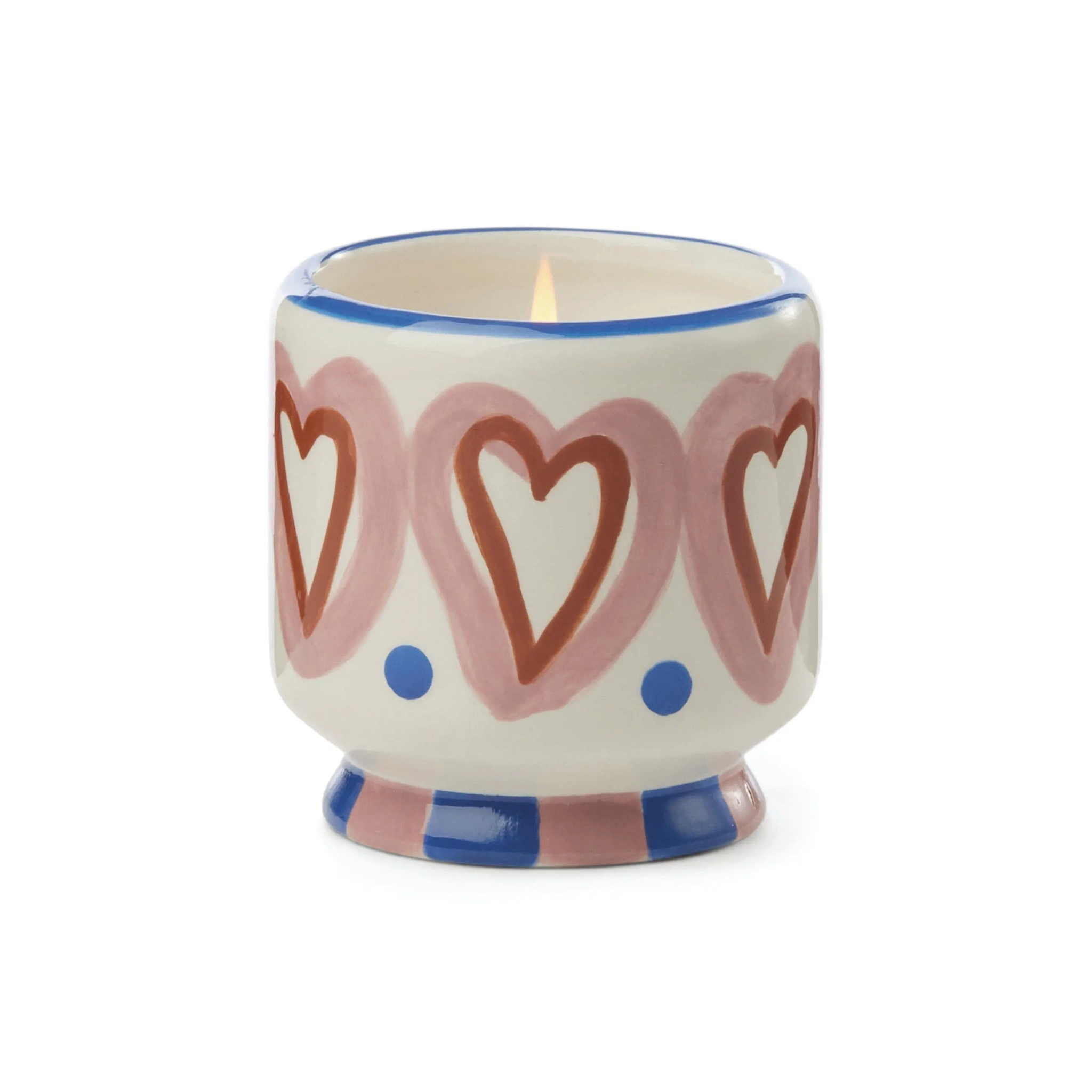 Adopo Keramik Kerze "Hearts" Rosewood Vanilla 226g