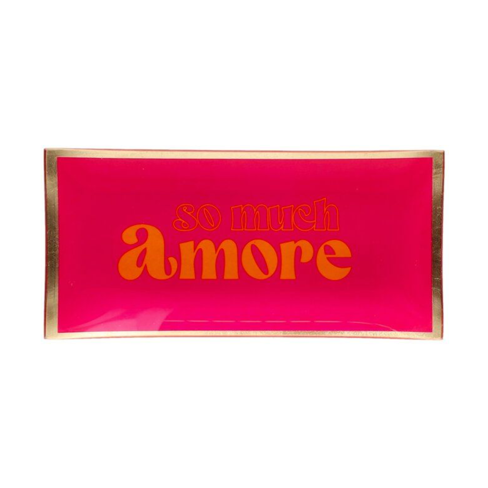 Love Plate Glasteller "So much Amore" neon pink
