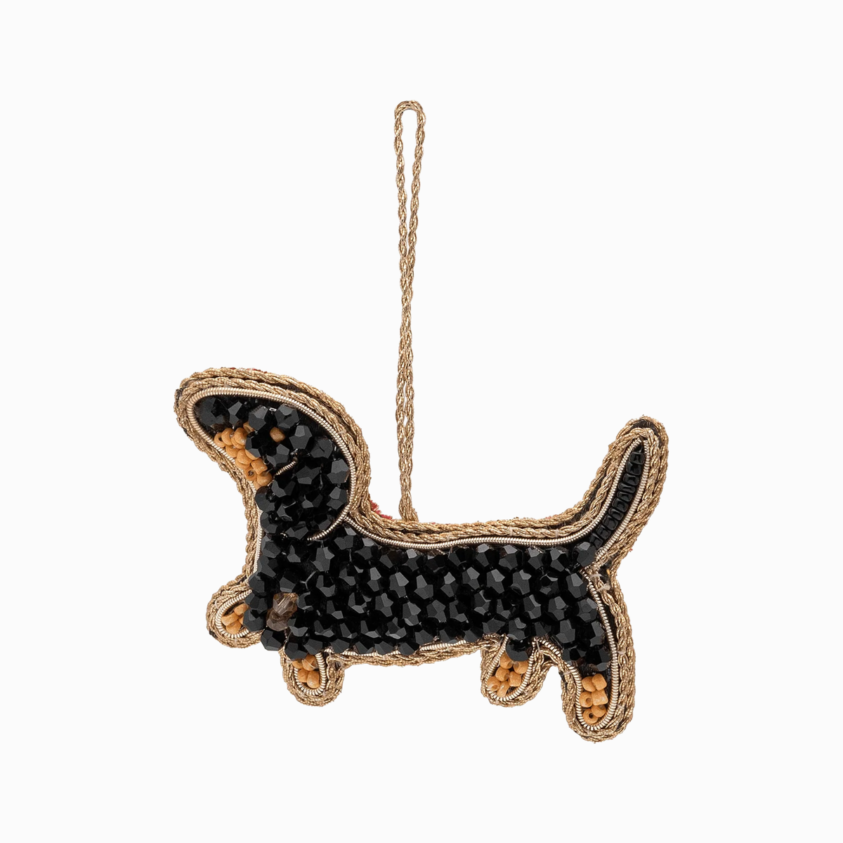 Beaded Dachshund Black Ornament Christbaumschmuck