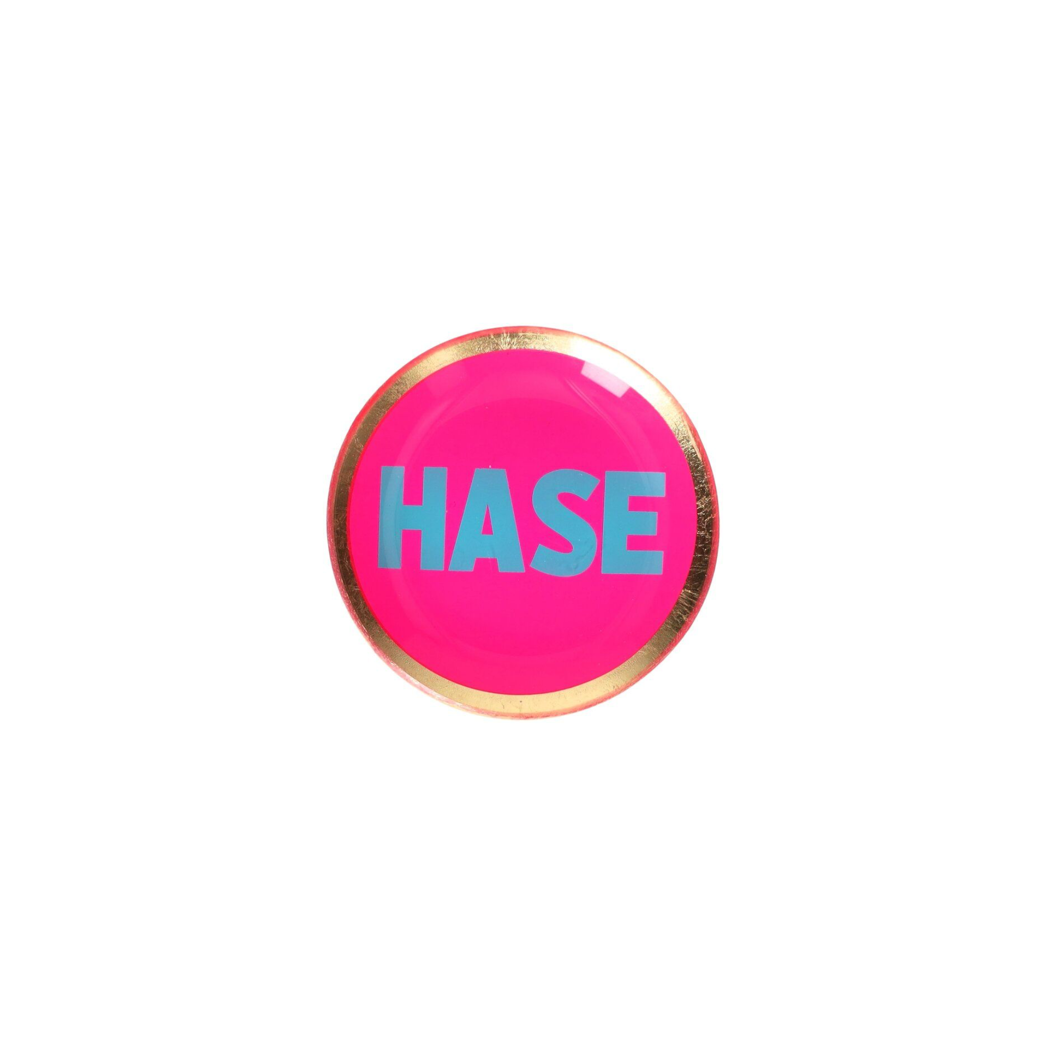 Love Plate Glasteller "Hase" rund/neon pink