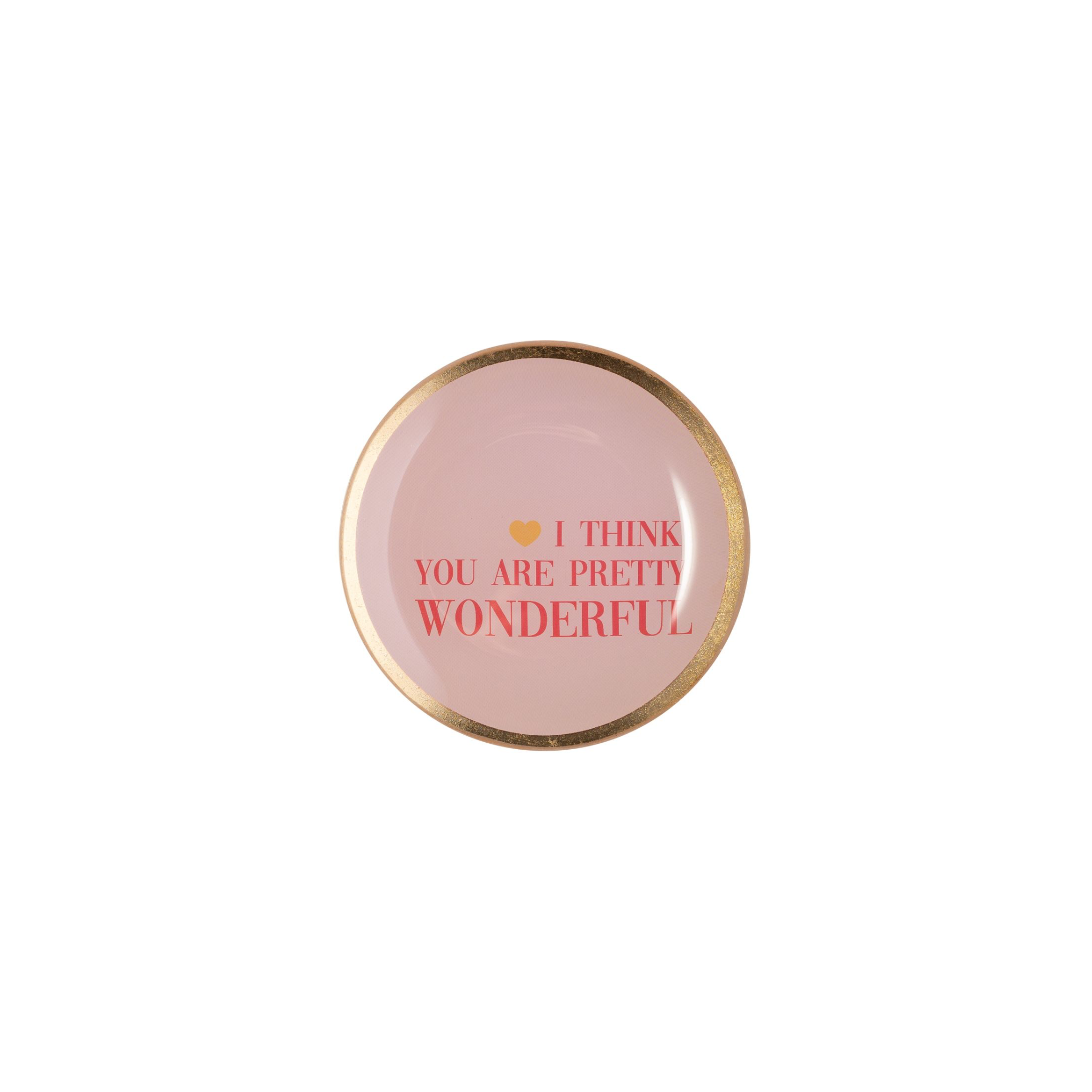 Love Plate Glasteller "Wonderful" rund/rosa