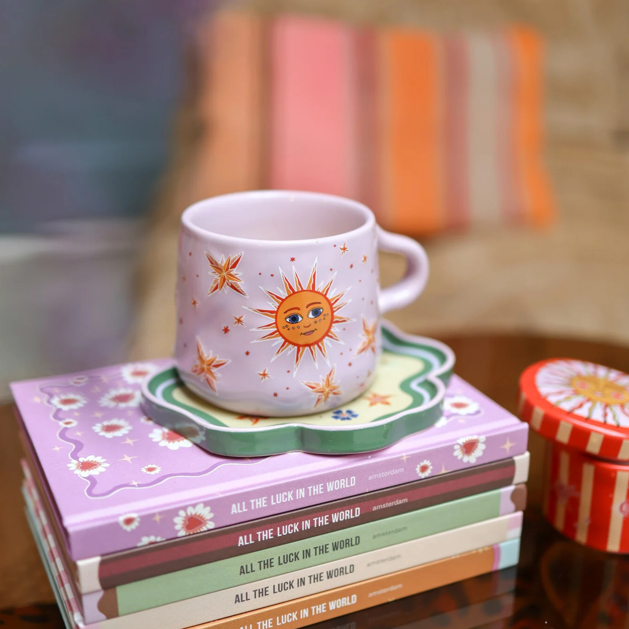 Mug Lilac with Sun and Stars