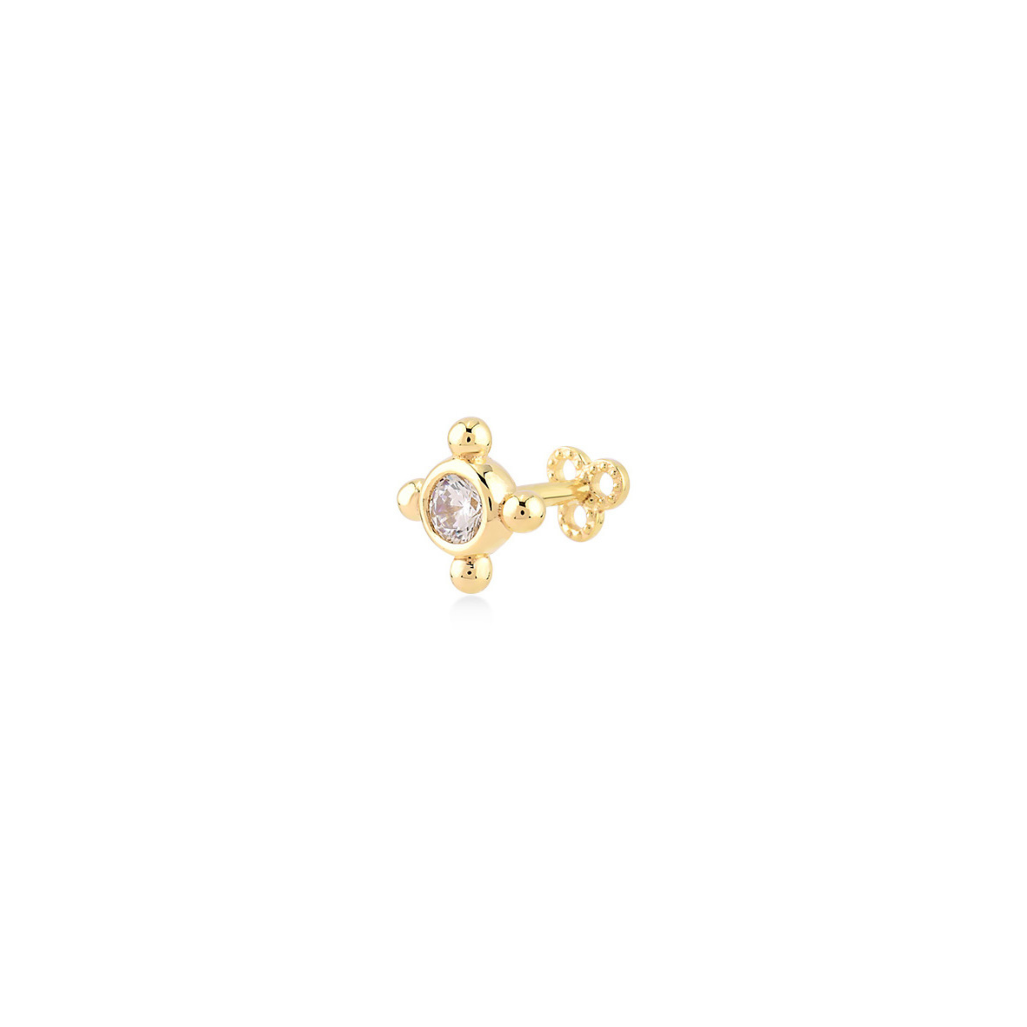 Single Glint Cross Bubble Piercing