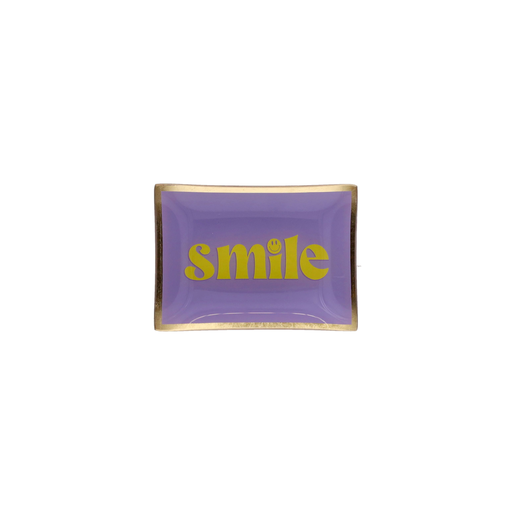 Love Plate Glasteller "Smile" Lila/gelb