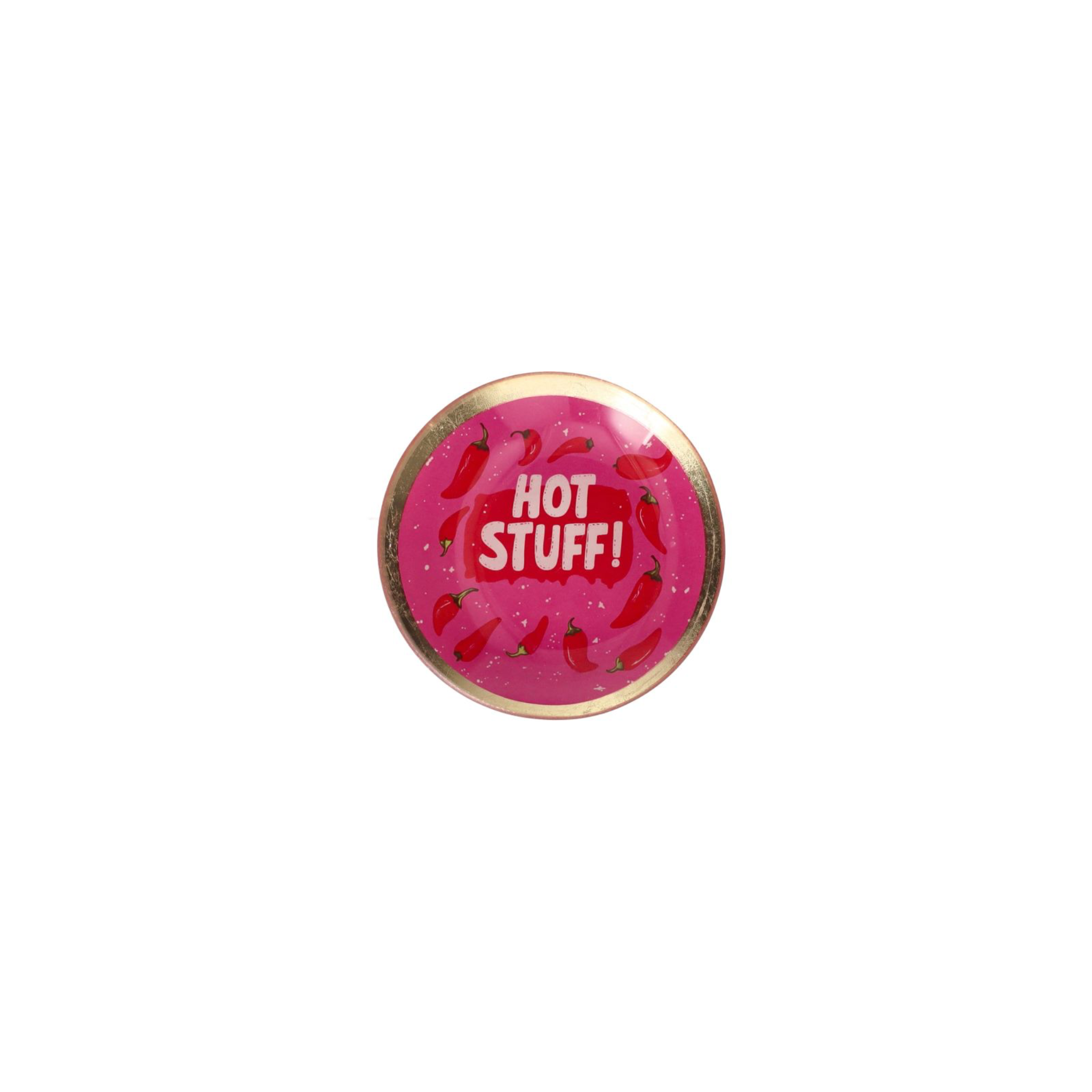 Love Plate Glasteller "Hot stuff" rund/rosa
