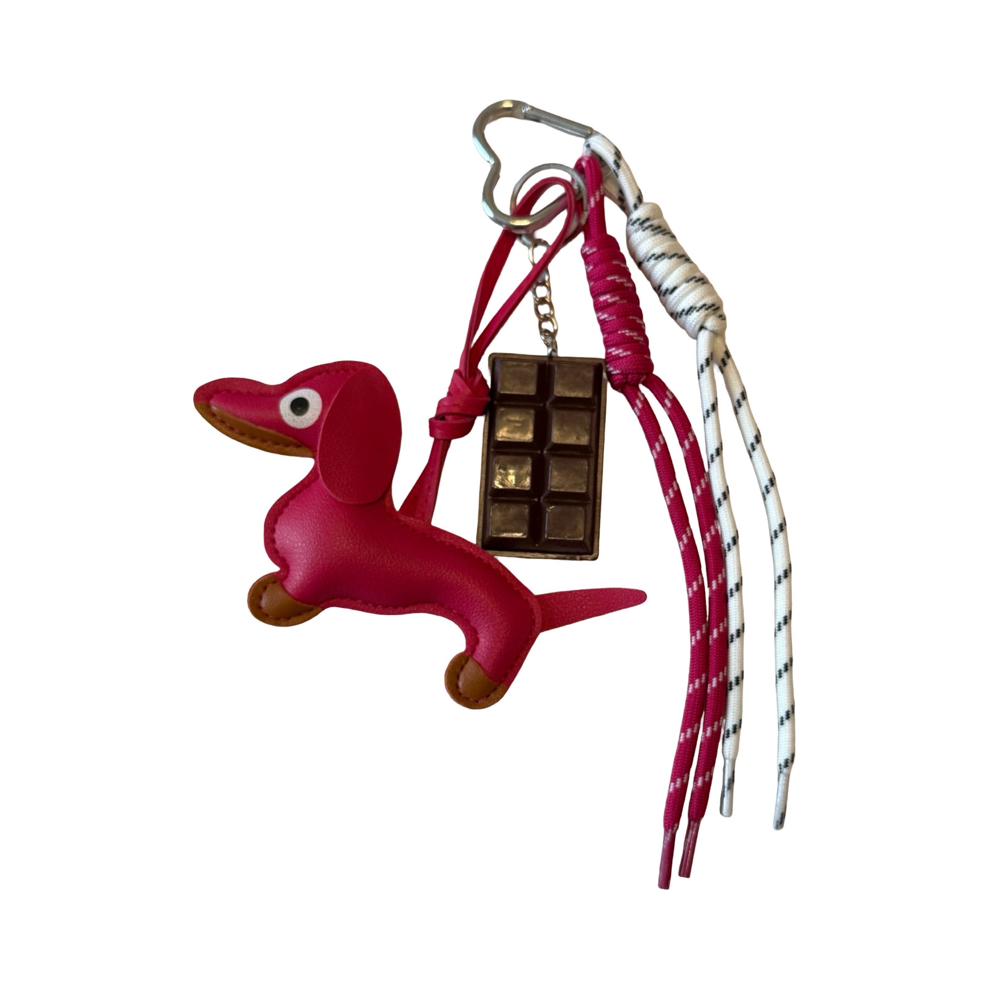 Lucky Loop Taschen- und Schlüsselanhänger Dackel Rot